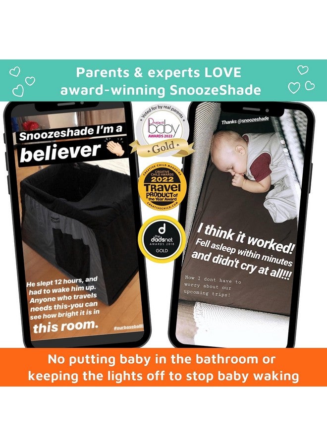 SnoozeShade Pack n Play & Travel Crib Blackout Cover | Blackout Crib Cover & Pack and Play Black Out Cover | Mom-Invented Safety Tested with Optimal Airflow - Image 3