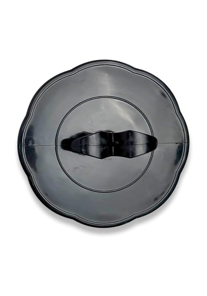 Glitters Scalp Massage Comb, Shampoo Scrubber with Handle - Black Round - Image 3