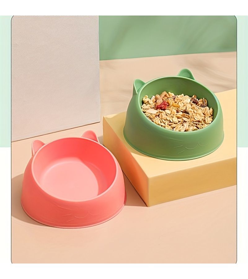 Green Small Pet Rabbit Feeding Bowl Anti Slip Tip Proof Neck Protection - Image 4
