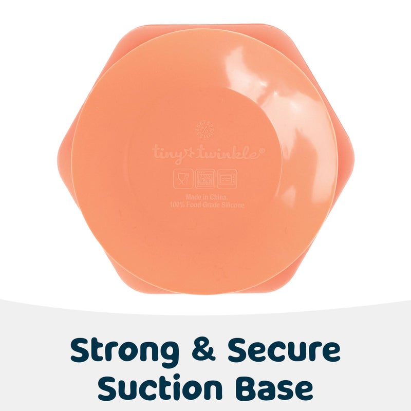 Tiny Twinkle Silicone Suction Bowl with Lid for Baby and Toddler - 100% Silicone - BPA Free - Microwave Safe - Suction Bowls For Baby, Snack Containers For Toddlers (Coral) - Image 5