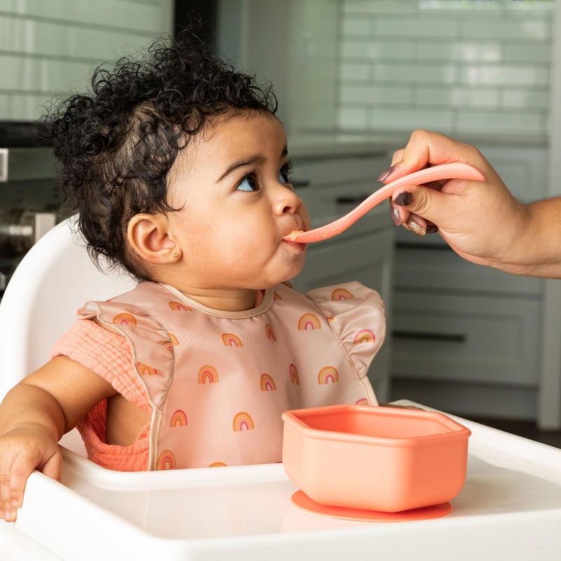 Tiny Twinkle Silicone Suction Bowl with Lid for Baby and Toddler - 100% Silicone - BPA Free - Microwave Safe - Suction Bowls For Baby, Snack Containers For Toddlers (Coral) - Image 2