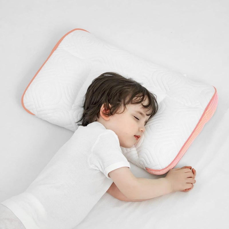 Children's sleep pillow, cervical support side sleeping pillow, PP cotton filled pillow, polyethylene hose partially filled pillow (suitable for 1-3 years old, pillow height 2/4cm) - Image 2
