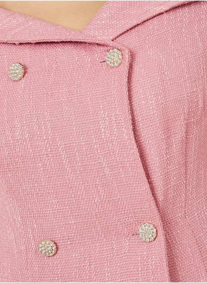 Styli Textured Knee Length Blazer Dress
