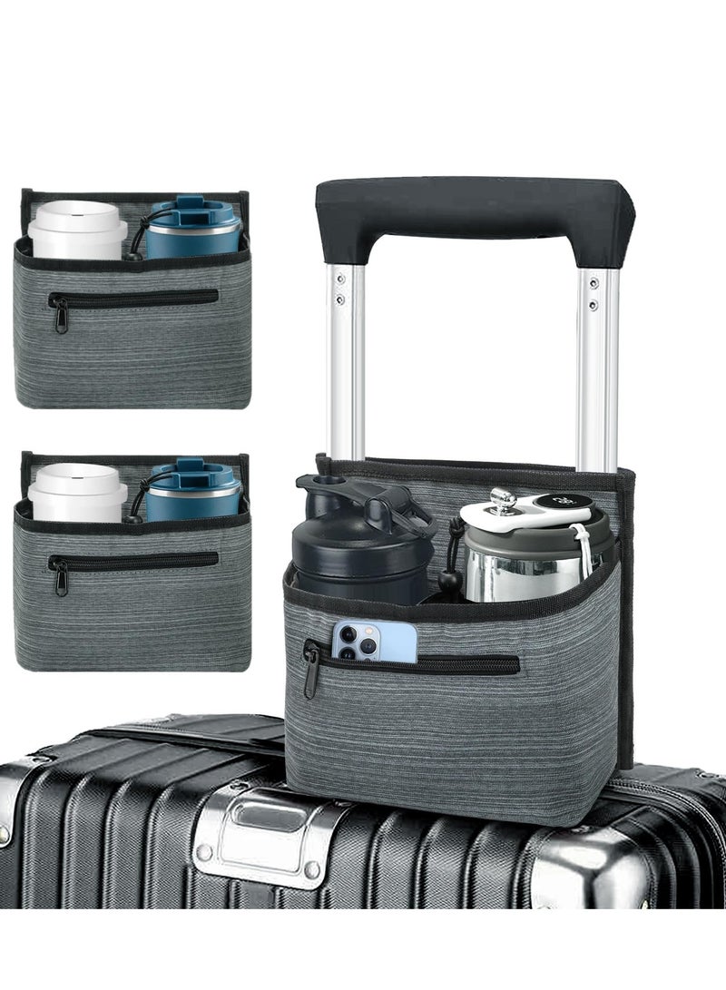 Luggage Cup Holder for Suitcases, Free Hand Travel Cup Holder, Portable Drink Carrier Caddy, Suitcase Drinks Beverage Holder, Travel Carry-On Accessories Gifts for Flight Travelers  - Image 1