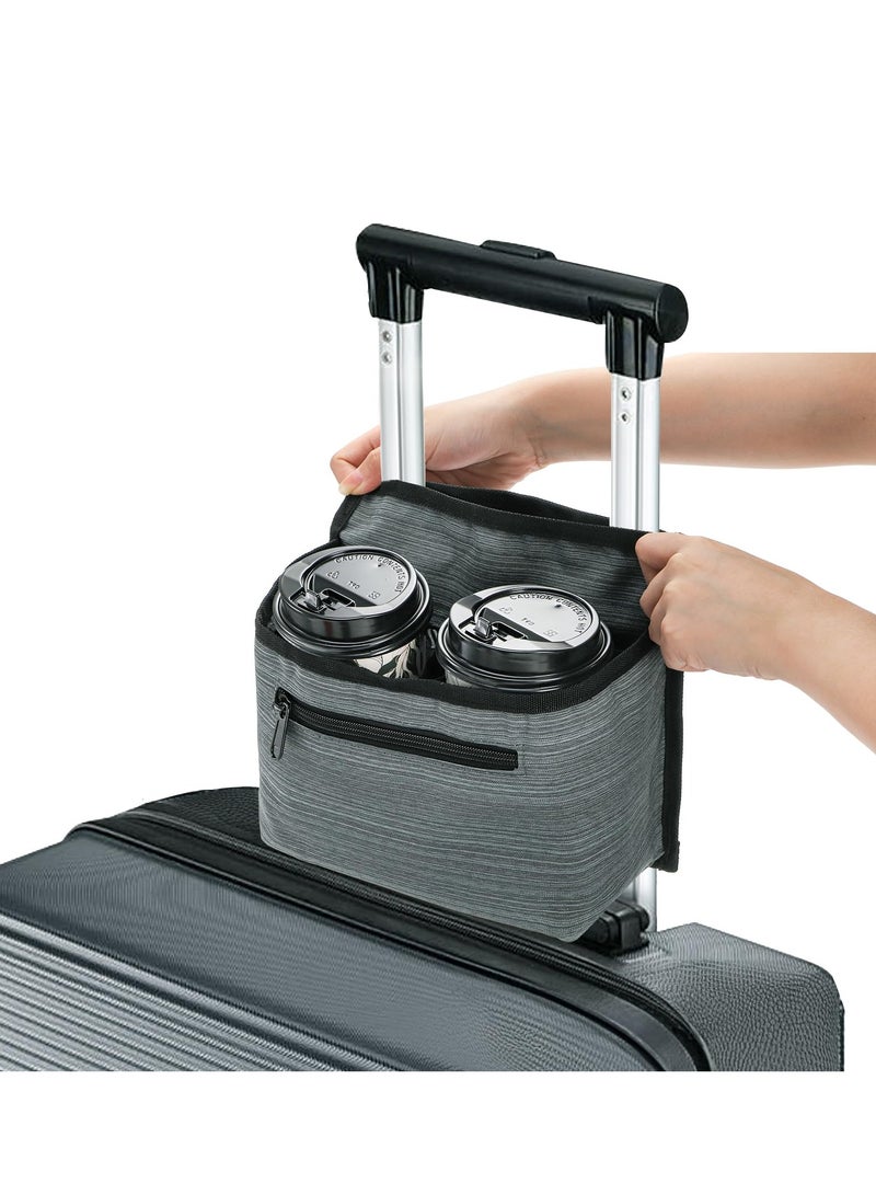 Luggage Cup Holder for Suitcases, Free Hand Travel Cup Holder, Portable Drink Carrier Caddy, Suitcase Drinks Beverage Holder, Travel Carry-On Accessories Gifts for Flight Travelers  - Image 3
