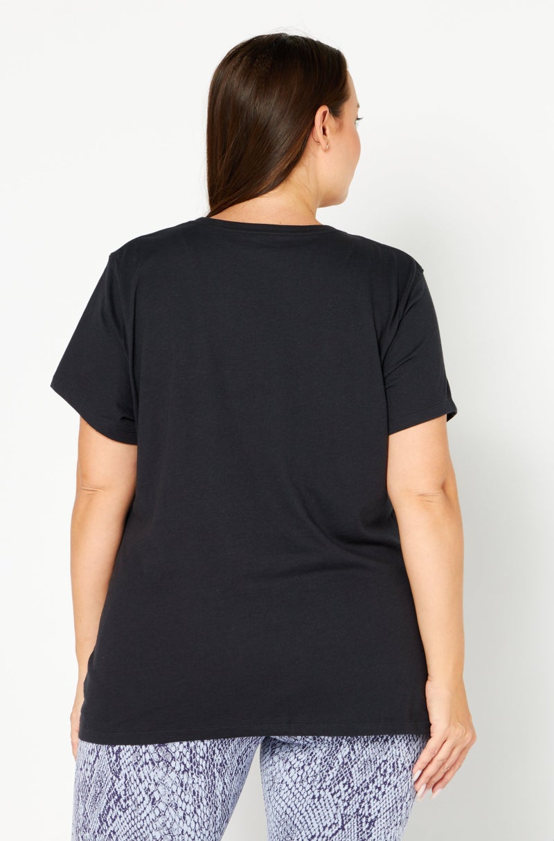 New Balance Women Sportswear Fit Short Sleeve Running T-Shirts, Black  - Image 2
