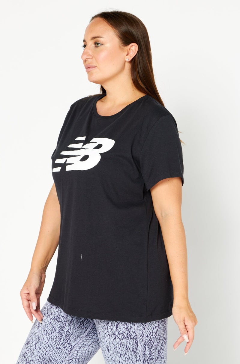 New Balance Women Sportswear Fit Short Sleeve Running T-Shirts, Black  - Image 4