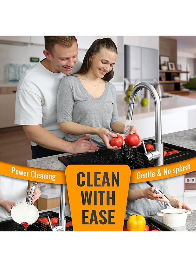 Hihonor Kitchen Pull-Out Faucet,Brushed Nickel Kitchen Faucet,Stainless Steel Single Handle High Arc,Modern Kitchen Sink Faucet,360 Free Swivel,For Kitchen/Balcony/Laundry Room - Image 3