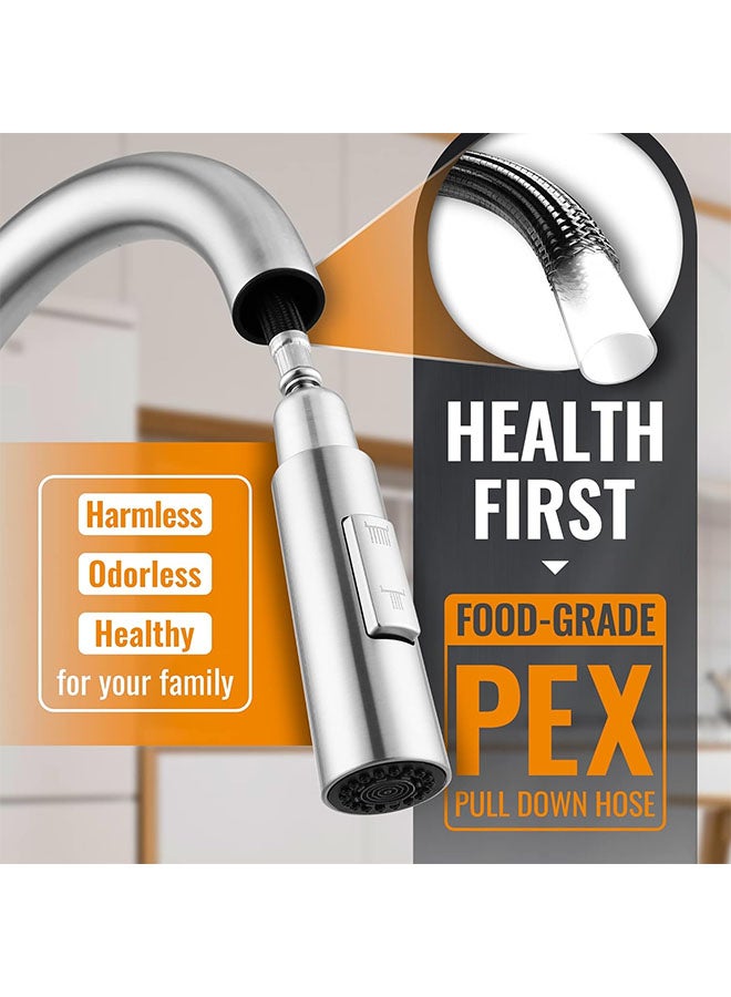 Hihonor Kitchen Pull-Out Faucet,Brushed Nickel Kitchen Faucet,Stainless Steel Single Handle High Arc,Modern Kitchen Sink Faucet,360 Free Swivel,For Kitchen/Balcony/Laundry Room - Image 4