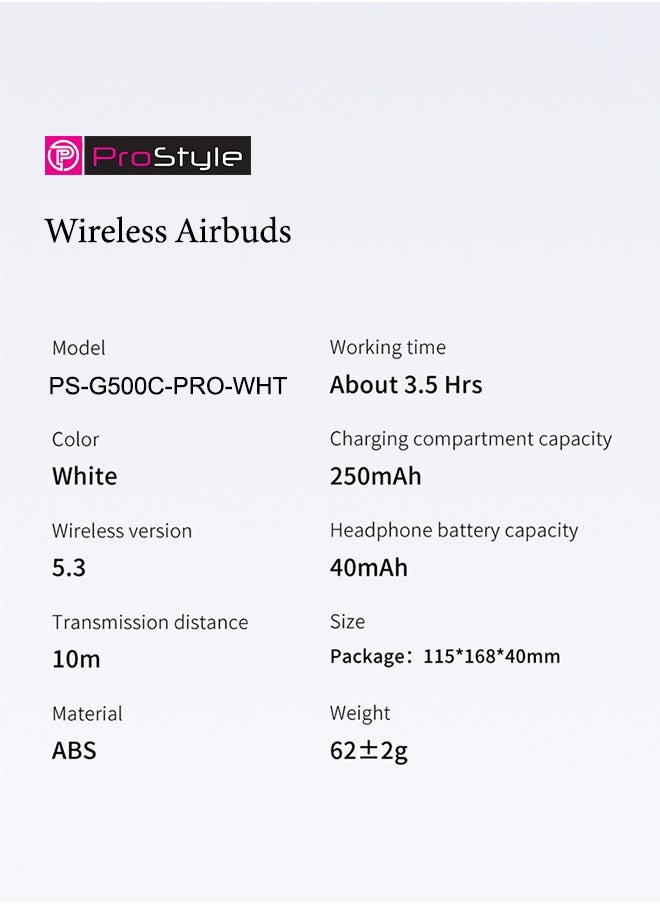 Prostyle - Truly Wireless Earbuds with Active Noise Cancelling, MagSafe Charging & 3.5H Playtime – Premium Sound & Comfort - Image 1