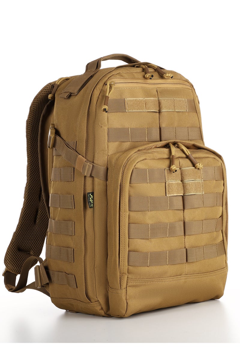 حقيبة ظهر كبيرة الحجم تكتيكية عسكرية باللون البني - Image 1