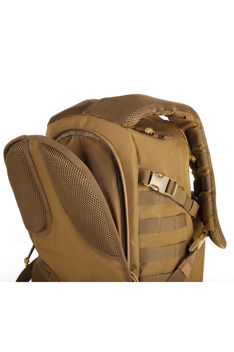 حقيبة ظهر كبيرة الحجم تكتيكية عسكرية باللون البني - Image 5