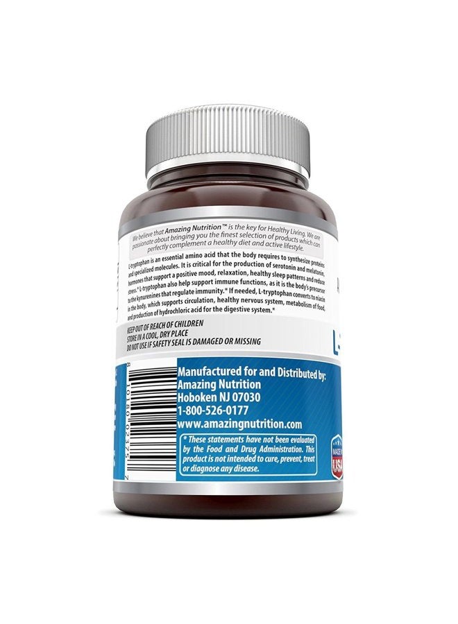 Amazing Nutrition Amazing Formulas L-Tryptophan 1000mg Tablets Supplement | Non-GMO | Gluten Free | Made in USA (60 Count | 3 Pack) - Image 2