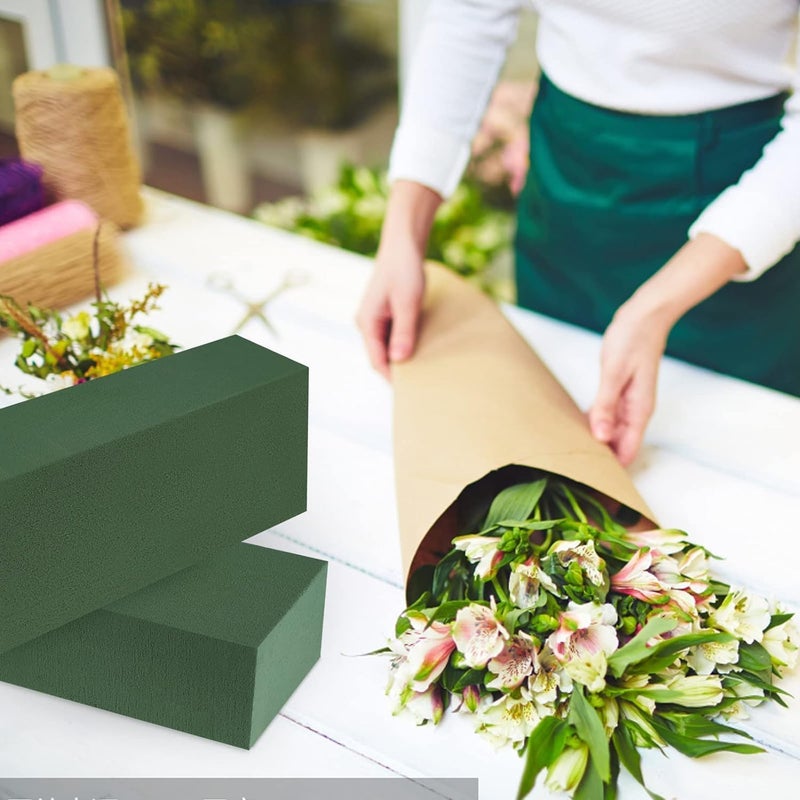 NKB Traders Wet Floral Foam Blocks Large Floral Bricks Flower Mud Foam Kit for Florist Floral Arrangement Green Styrofoam Dry or Wet 9L x 31W x 43 H Pack of 2  - Image 2