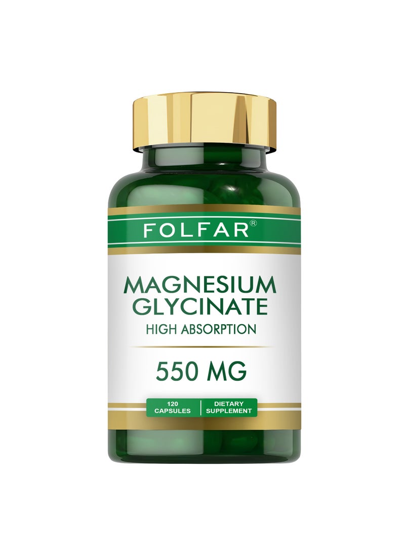 Folfar Magnesium Glycinate 550mg - 120 Capsules  - Image 1