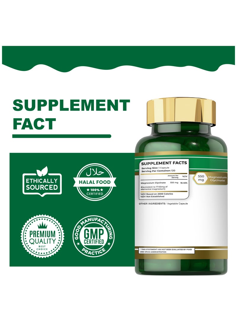 Folfar Magnesium Glycinate 550mg - 120 Capsules  - Image 2