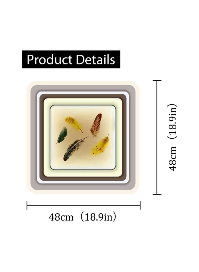 Ceiling Lighting-Luxury Feather Art LED Modern Ceiling Light - Modern Kitchen Ceiling Light - Large Ceiling Light, Square Decorative Art Ceiling Light, Creates a Soft and Warm Home Atmosphere, Suitable for Living Room/Bedroom/Kitchen/Hallway/Study, etc. - Image 2