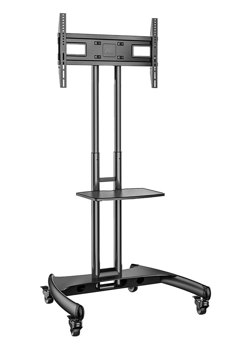 Mobile TV Stand With Lockable Wheels For 32-65 Inch TVs Black - Image 2