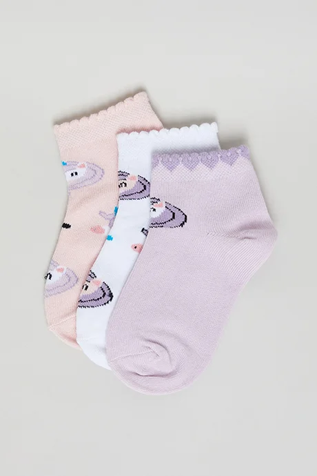 R&B 3 Pack Patterned Ankle Socks