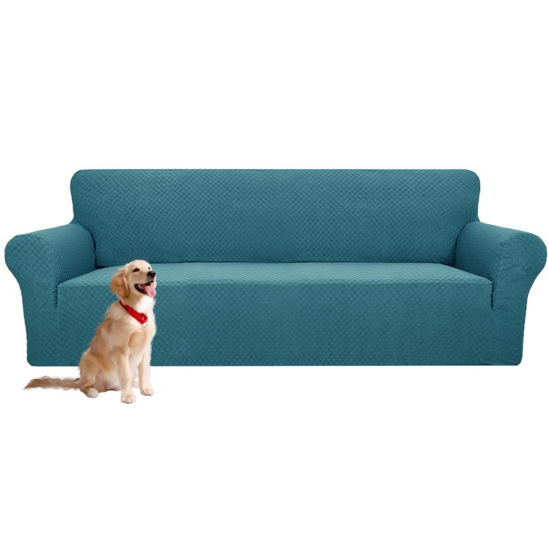 YEMYHOM Couch Cover Latest Jacquard Design High Stretch Extra Large Sofa Covers Pet Dog Cat Proof Oversized Slipcover Non Slip Magic Elastic Furniture Protector XL Sofa Teal