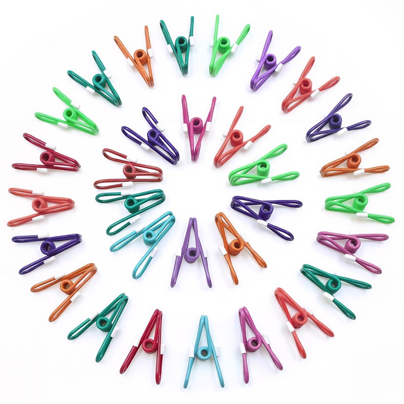 ChicRange Chip Clips, 40 Pack Colorful Metal Chip Bag Clips with Rubber Caps PVC-Coated Strong Spring Steel Clip for Food Package, Chips Bag, Snack, Clothes pins, Paper, 5 Random Colors 2.2 Inch - Image 1
