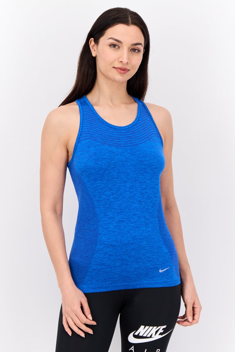 Nike Women Dri-Fit Sleeveless Running Vest, Blue - Image 1