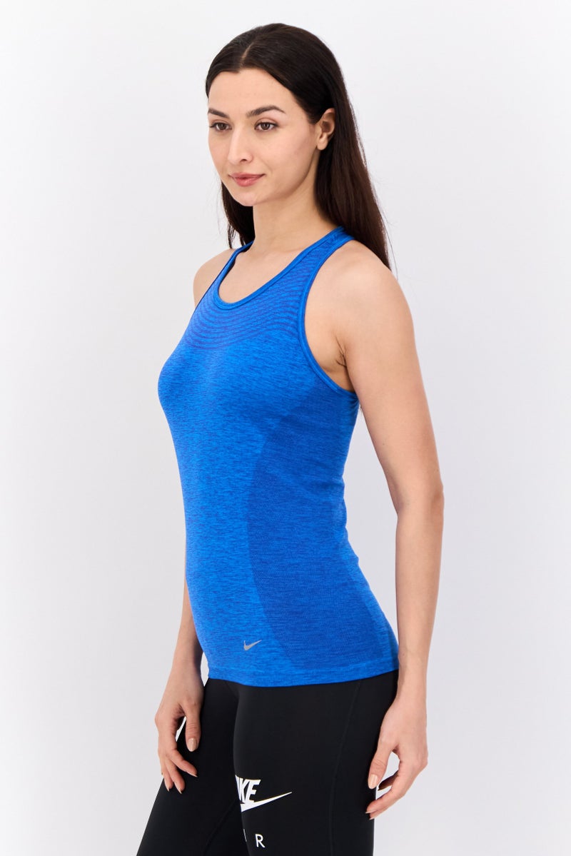 Nike Women Dri-Fit Sleeveless Running Vest, Blue - Image 2