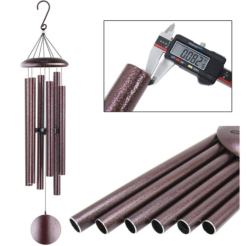 ASTARIN Outdoor Wind Chimes, 45 in Memorial Chimes with 6 Heavy Tubes, Large Deep Tone for Garden Hanging Decor, Sympathy Gifts. Bronze - Image 4