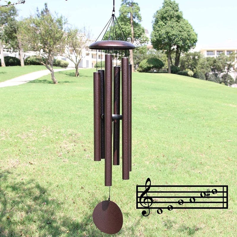 ASTARIN Outdoor Wind Chimes, 45 in Memorial Chimes with 6 Heavy Tubes, Large Deep Tone for Garden Hanging Decor, Sympathy Gifts. Bronze - Image 5