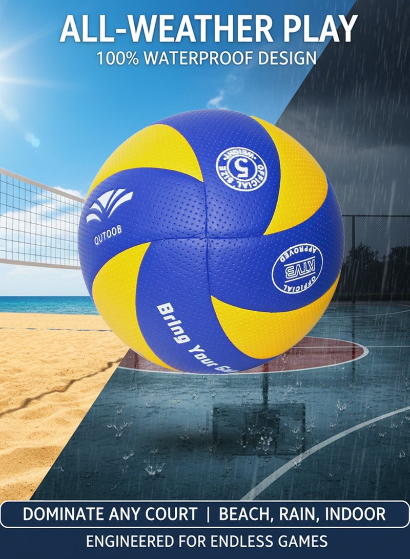 QUTOOB Official Size 5 Volleyball | Premium PU Leather Seamless Waterproof Volleyball for Indoor & Outdoor Play, Beach Play, School Sports, Professional Training & Match Play - volleyball - Image 5