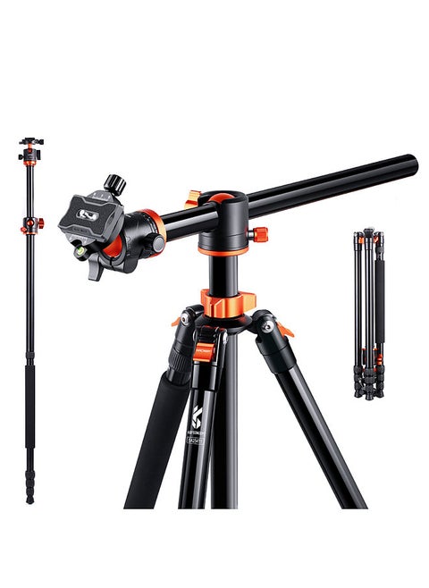 K&F CONCEPT SA254T1 2.39M/94.1Inch Professional Photography Tripod Monopod Horizontal Camera Tripod Stand Aluminum Alloy 10kg/22lbs Load Capacity with 360°  Rotatable Ballhead for DSLR Camera