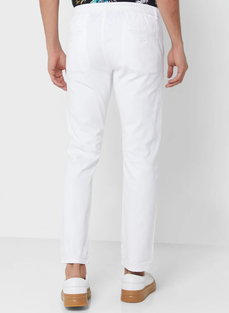 Seventy Five Slim Fit Linen Blend Pants