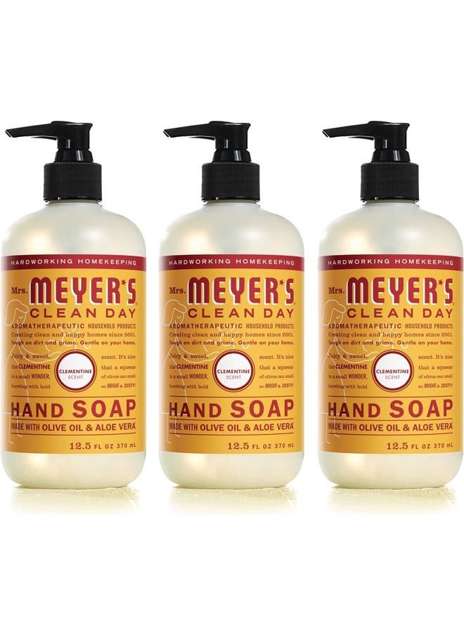 Mrs. Meyer's Clean Day Hand Soap, Clementine, Made with Essential Oils, 12.5 oz - Pack of 3  - Image 1