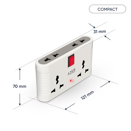 Aziot 4 Way Smart Multi-Plug Adaptor (WiFi+BLE) | 2 Universal Sockets | 6Amp | Compatible with Alexa and Google Assistant - Image 4