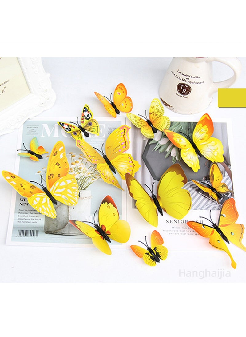 Hanghaijia 12 PCS 3D Simulation Butterfly Wall Fridge Stickers Decorations Photography Props  - Image 2