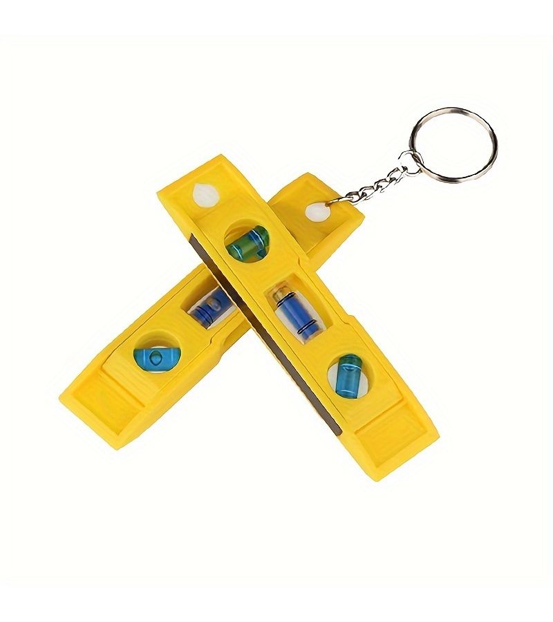 2pcs Yellow Portable Magnetic Level Durable Plastic Industrial Measuring Torpedo Bubble Balancing Tool With Lanyard For Home Office Outdoor Use - Image 2