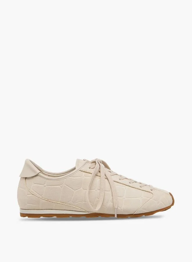 Celeste Women Textured Lace-Up Sneakers