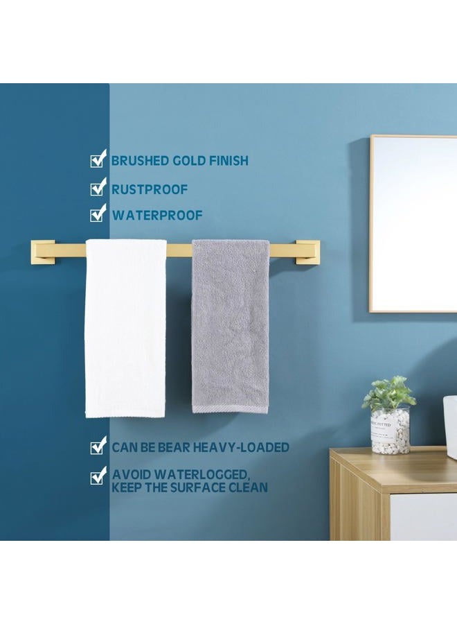 KOKOSIRI 20 Inch Towel Bar Bathroom Towel Bar Kitchen Dish Cloths Hanger Hand Towel Holder Stainless Steel Wall Mount, Brushed Gold, B4003BG-L20 - Image 3