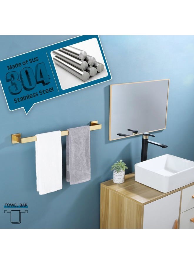 KOKOSIRI 20 Inch Towel Bar Bathroom Towel Bar Kitchen Dish Cloths Hanger Hand Towel Holder Stainless Steel Wall Mount, Brushed Gold, B4003BG-L20 - Image 5