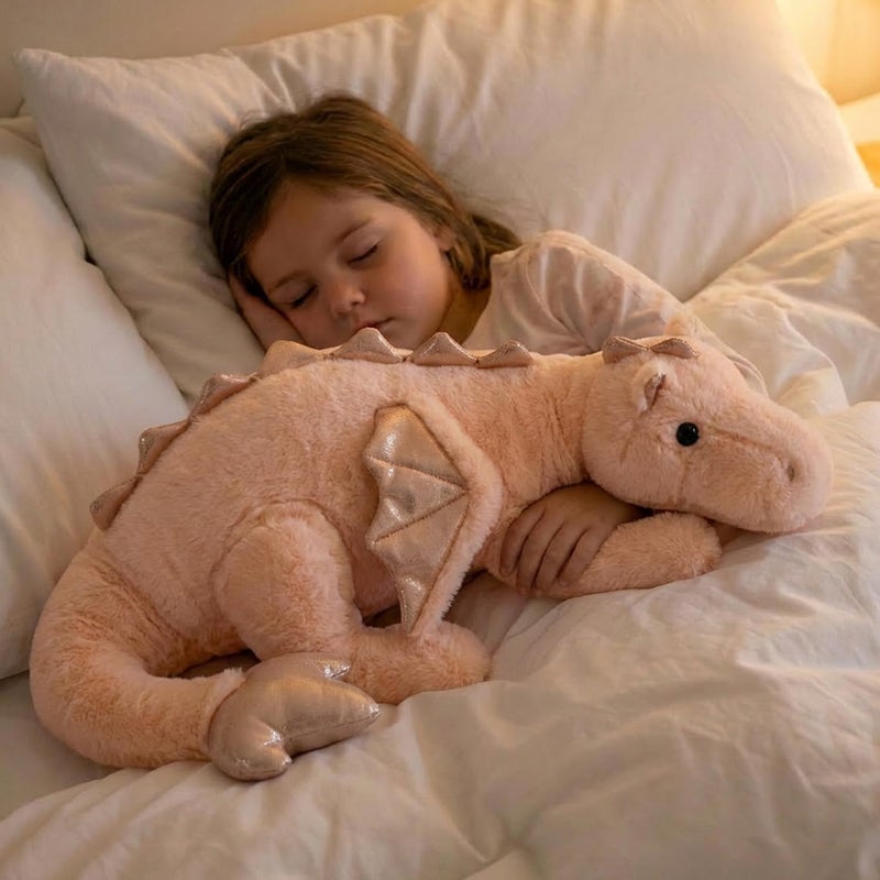 ARELUX Large 36in Cute Dragon Stuffed Animals Plush Toy Soft Pink Pterosaur Plushie Giant Fuzzy Dinosaur Pillow Plushies with Wings Cuddly for Friends Family Member - Image 5