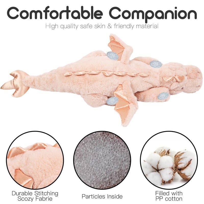 ARELUX Large 36in Cute Dragon Stuffed Animals Plush Toy Soft Pink Pterosaur Plushie Giant Fuzzy Dinosaur Pillow Plushies with Wings Cuddly for Friends Family Member - Image 4