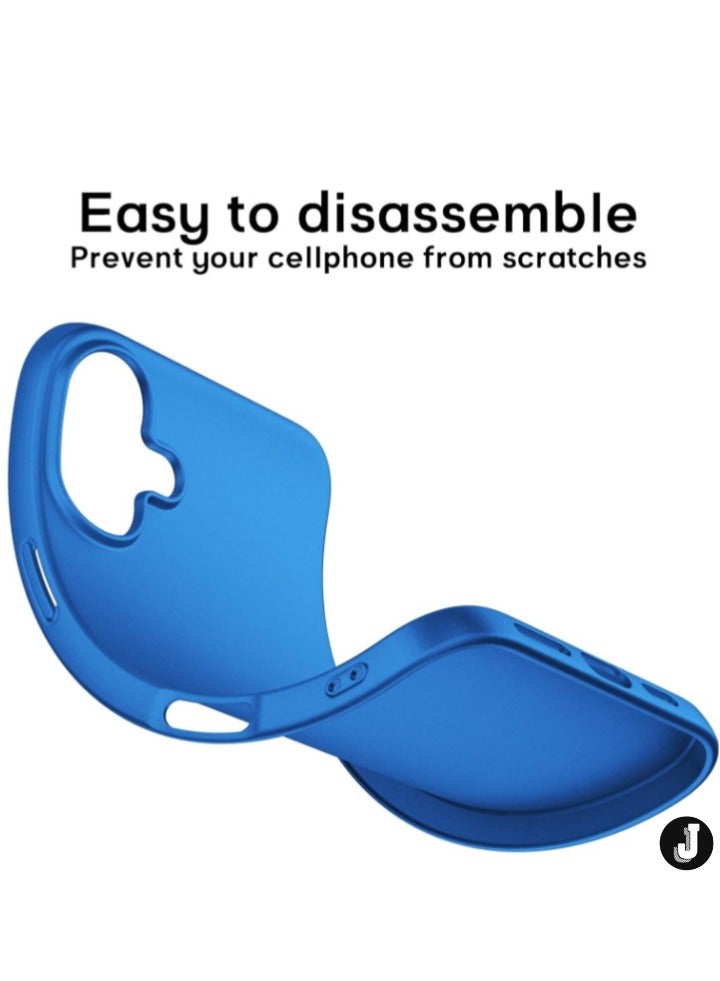 JAJEEK "iPhone 16 Ultra-Thin Matte Blue Case – Upgraded with Camera Lens and Screen Protectors, Soft Touch, Shockproof Design" - Image 5