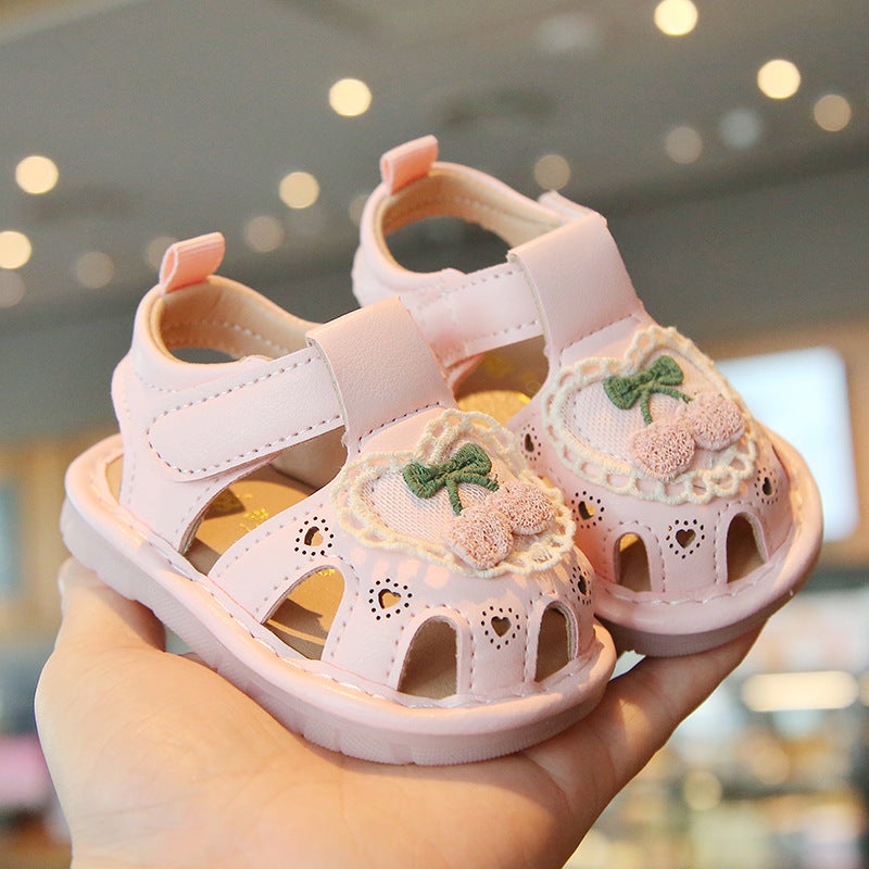 Children'S Sandals Summer Baotou Girls Baby Toddler Shoes Beef Tendon Soft Bottom Princess Baby Shoes A Generation Of Hair - Image 1
