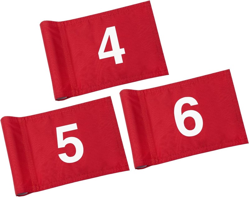 KINGTOP Numbered Golf Flag All 8x6 Inch – Upgraded Dual-Layer 420D Nylon, Double Sided Printing, Tube Inserted – Mini Practice Putting Green Flags for Yard - Image 1