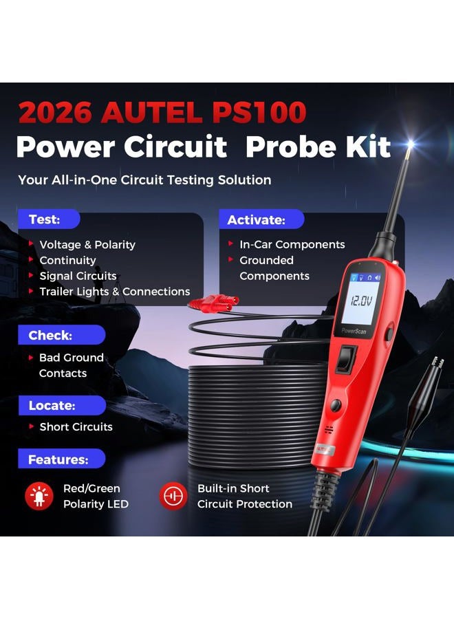 Autel 2025 Autel Circuit Tester, Power Circuit Probe Scan Tool, 12-24V Electrical Short Open Breaker Circuit Finder, Auto Circuit Tester, Digital Multimeter/Relay & Diode Resistance Tool Kit, 20FT Long Cord - Image 2