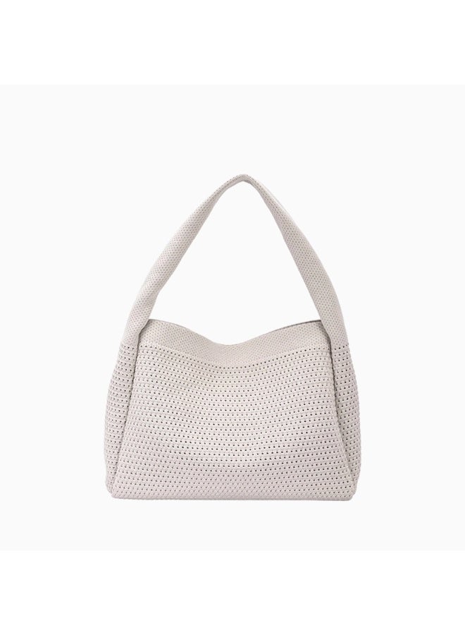 David Jones woven textile summer handbag in model cm8372 | celeste Shoulder bag for casual daily use | slouchy design breathable handbag for work and daily use - Image 5