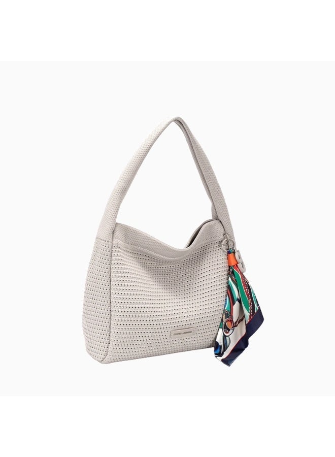 David Jones woven textile summer handbag in model cm8372 | celeste Shoulder bag for casual daily use | slouchy design breathable handbag for work and daily use - Image 3