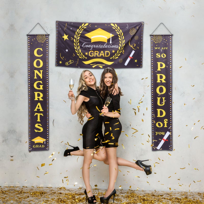 1 Set Graduation Banner Graduation Themed Door Couplet Decorative Party Banner - Image 3
