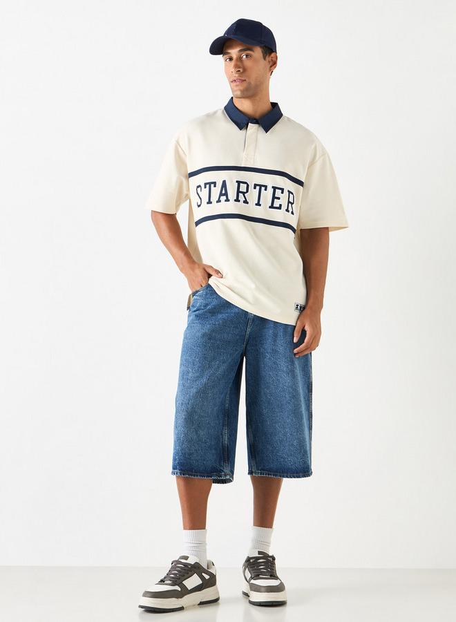 Starter Printed Polo T-shirt with Short Sleeves - Image 2