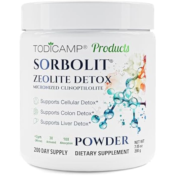 TODICAMP Zeolite Detox for Adults Sorbolit - Zeolite Powder Binder Detox Cleanse - Deep Full Body Detox - Gut Cleanse, Cellular and Liver Detox (7.05 Ounce (Pack of 1) - Image 1